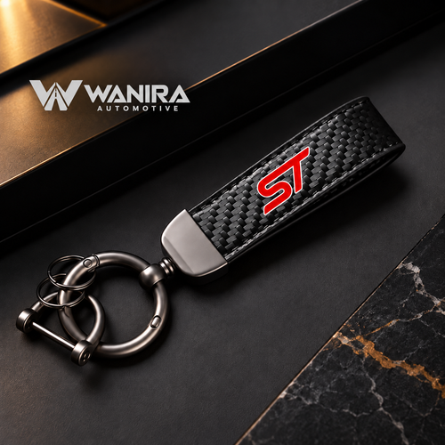 WANIRA branded black quick-release car keychain product angle